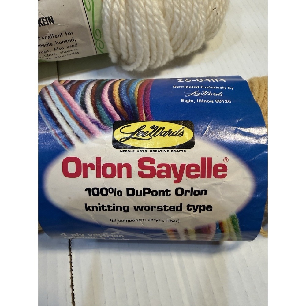 Vintage Reynolds Sayelle Sears Acrylic Rug Yarn Lot Orlon Heavyweight Made USA - Picture 4 of 16